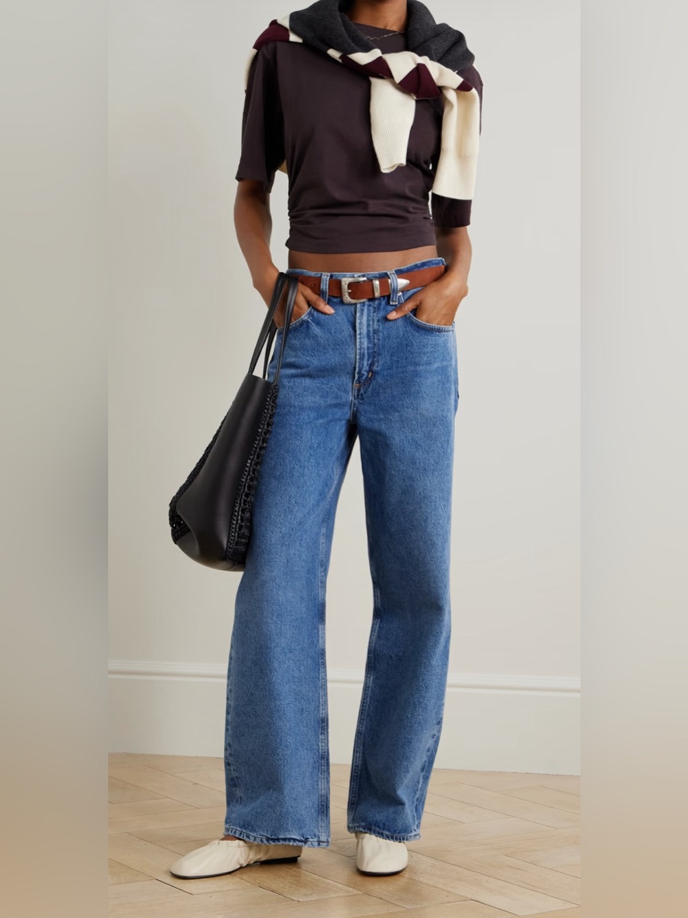 AGOLDE Low Curve mid-rise barrel-leg jeans in Myth